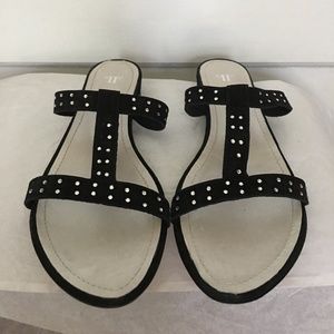 Farrutx black suede T striped sandals zs Eu 38.5 M